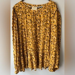 Mustard Floral Women's Top